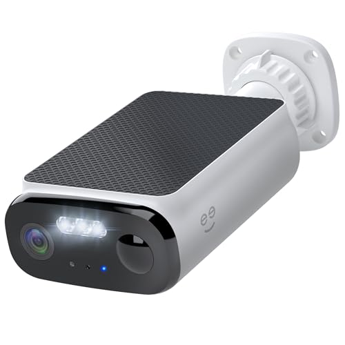 Geeni Falcon Smart Solar Battery Camera 2K+ – Outdoor Camera Wireless, Weather Resistant with Solar-Powered Battery, Motion Alerts, Color Night Vision, Two-Way Audio — 1-Pack, White