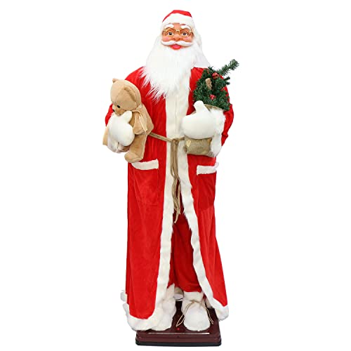 Decoración animada de Papá Noel, figura eléctrica de baile y canto de 6 pies para interiores y exteriores, exhibición de bienvenida de Navidad