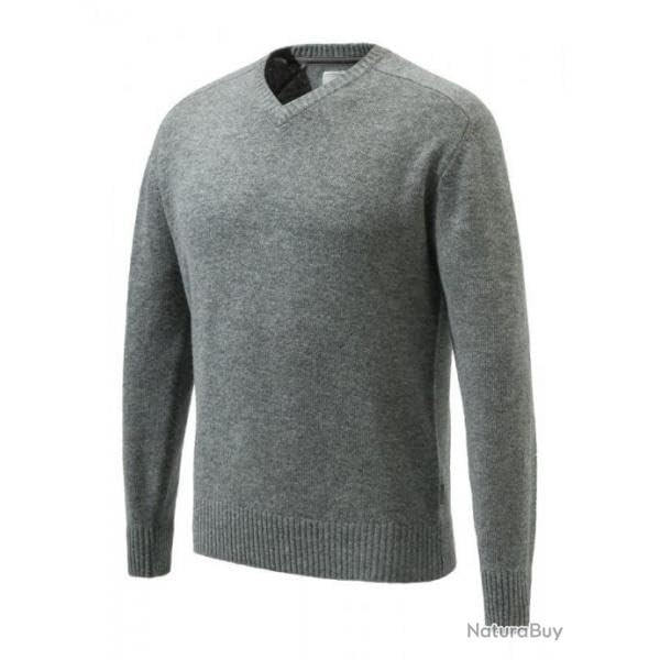 Pull col V Beretta gris T2XL idéal pour vos sorties nature et weekends