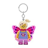 IQ Lego Iconic - Butterfly Girl Schlüsselanhänger mit LED-Taschenlampe Spielzeuggeschenke für Kinder - 76 mm große Figur - 2 CR2025 Batterien enthalten