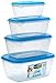 Giostyle Set 4 Contenitori Rettangolari Ermetici (0.5L + 1L + 1.5L + 2L)