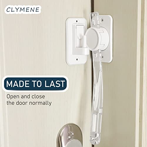 CLYMENE Trava e rolha de porta para gatos, trava de porta ajustável à prova de crianças e protetor d