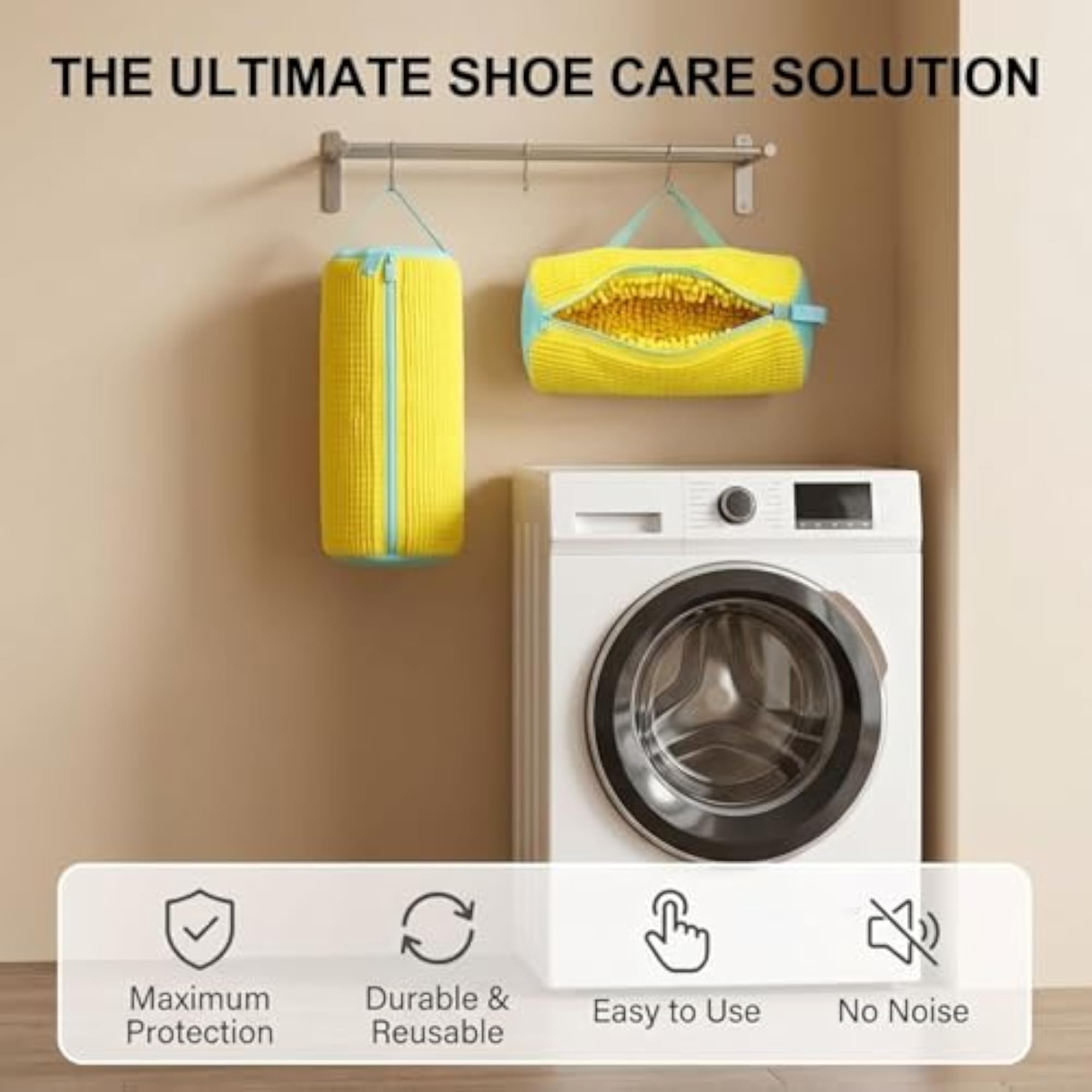 Polyester Mesh Shoe Washing Bag with Invisible Zipper