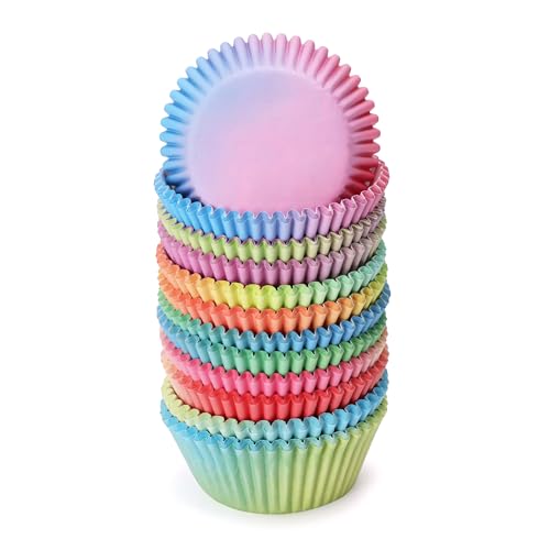 Caissettes à Cupcakes 300 Pièces Caissettes à Gâteaux de Couleur Dégradée Moules à Muffins en Papier Cupcake Wrappers pour Cuisson, Dessert,...