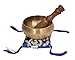 Tibetan Singing Bowl Set By Dharma Store - With Traditional Design Tibetan Buddhist Prayer Flag - Handmade in Nepal (Turquoise)
