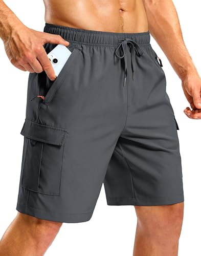 Pudolla Men's 9-Inch 5-Pocket Hiking Shorts