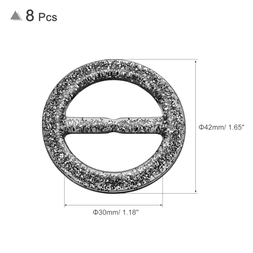 Image of uxcell Plastic Tee Shirt Clips, Round Bling Resin Scarf Ring Buckle, Fashion Tie Circle Clip