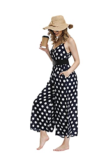 Image of BUENOS NINOS Women's V Neck Floral Maxi Dress Boho Printed Adjustable Spaghetti Strap Ethnic Beach Long Dress with Pockets