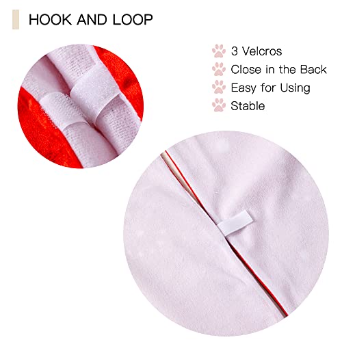 hogardeck 48 Inches Christmas Tree Skirt, Soft Tree Skirt with Snowman, White Snowflake & Gift Boxes, Tree Skirt Christmas Decorations, Christmas Tree Mat for Holiday Party Ornaments