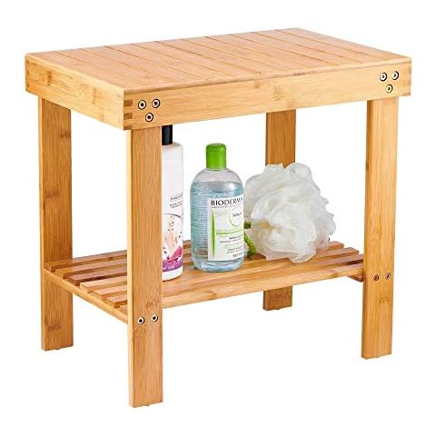 Taburete de bambú antideslizante para baño y áreas de entretenimiento Cover