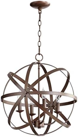 Four Light Oiled Bronze Up Chandelier