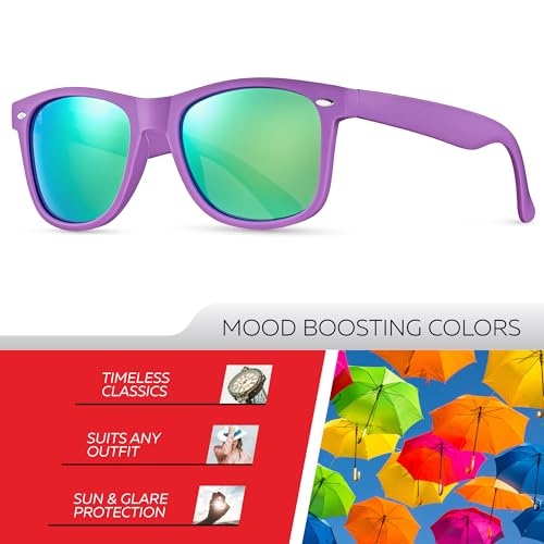 Image of Retro Rewind Polarized Sunglasses for Women Men - UV400 Classic Square Vintage Shades Trendy Unisex Sun Glasses