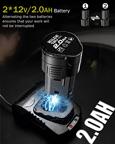 Hilda Mini Polisher,Cordless Polisher Used For Car Detail Processing And Polishing,Car Polisher With 5 Variable Speed 2500-6000Rpm, 2 Batteries And 1 Battery Charger (1.5) #TOP2