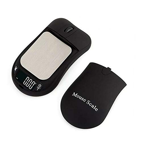 SUPERTOOL Mini balanza digital de ratón, báscula de bolsillo de equilibrio de 0.01 g-500 g, mini báscula de bolsillo portátil para pesar joyas de hierbas doradas
