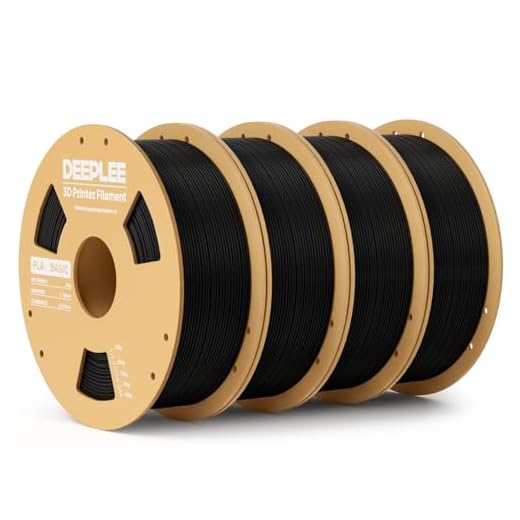 DEEPLEE PLA Basic 1.75mm 3D Printer Filament, 3D Printing Filament with Dimensional Accuracy +/- 0.02 mm, Neatly Wound, No Clogging, Best for Beginners, Fits for Most FDM 3D Printers 4KG Black