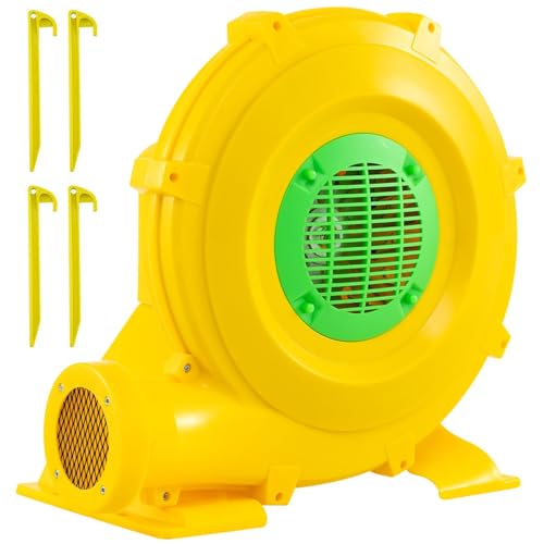 FANTASK Bomba de Ventilador para Castillo Hinchable, 750 W, para Juguetes inflables, soplador con Mango y Anclaje al Suelo
