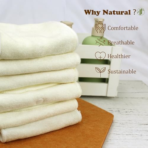 Image of Mama Koala 4-Layer Natural and Microfiber Cloth Diaper Inserts, Adjustable and Reusable for Any Baby Cloth Diaper(6 Pack)