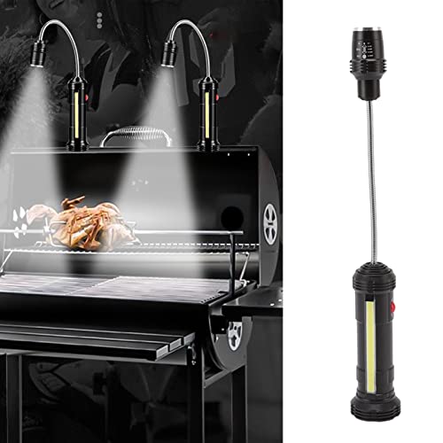 Grilllicht, Magnetfuß, Aluminiumlegierung, wasserdicht, hitzebeständig, verstellbar, flexibel, Schwanenhals-Grilllicht, T6-Lampenperlen, eingebaute COB-Seitenlichter, wiederaufladbare LED-Grilllichter