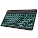 FINTIE Bluetooth Tastatur mit Hintergrundbeleuchtung in 7 Farben, Tablet Tastatur mit deutschem Layout QWERTZ für iPad/iPhone, Samsung/Xiaomi/Honor Pad (Kompatibel mit Windows, Android, IOS), Schwarz