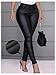 SHENHE Women's PU Leather Skinny Pants Y2K Punk Zipper Fly Trousers Clubwear Black X-Large