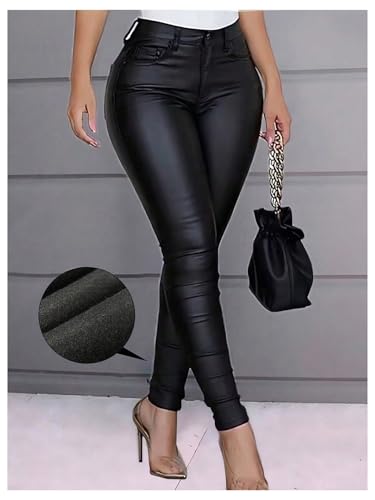 SHENHE Y2K Punk Faux Leather Pants
