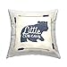Stupell Industries Little Cub Cave Bear Sign Design by Daphne Polselli Throw Pillow, 18 x 18, Beige