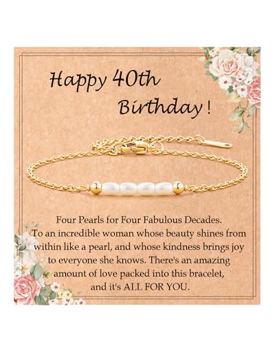 Tarsus Birthday Gifts for Women, Beautiful Pearls Precious Memories, Birthday Bracelet for 30th 40th 50th 60th Women, Birthday Gifts Ideas for Friend Sister Mom Grandma Aunt...