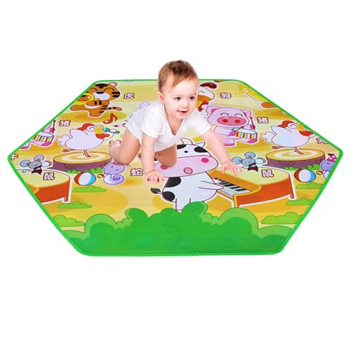 Espuma De Juego De Bebés-superficie Impermeable Reversible, Alfombra De Piso Anti-deslizamiento Suave, Peso Ligero Sin BPA | Diseño Plegable Gran Rastreo Para Niños Pequeños, Tiempo De Barriga, Guarde