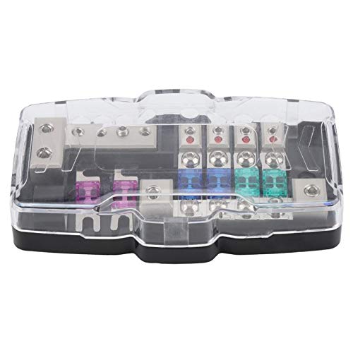 Car Audio Stereo ANL Portafusibili a Lama Blocchi di Distribuzione 04GA Fusibili a 4 Vie Scatola Blocco 30A 60A