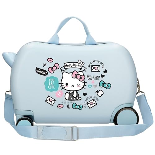 Valise enfant Hello Kitty bleu clair rigide et maniable - 3