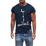 2026 Herren Sommer Mode Casual Baumwolle Kurzarm-T-Shirt Top Bluse(Marine,XL)