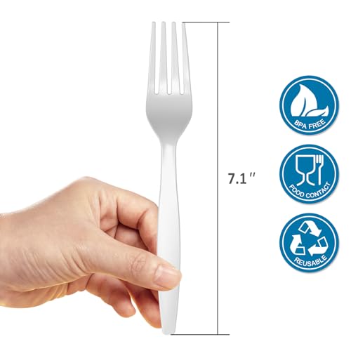 Save 50% on POSATE Heavyweight Plastic Forks - 100 Count - Image 2