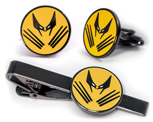 SharedImagination Wolverine Tie Clip, The X-Men Cufflinks, Marvel Minimalist Jewelry, Deadpool Cuff Tie Tack, Magneto Cuff Links Groomsmen Wedding Party Gift