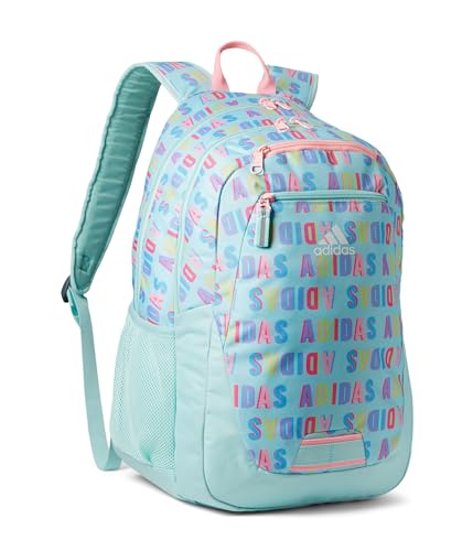 Image of adidas Foundation Backpack, Hall Pass Semi Flash Aqua /Pink Spark, OSFA