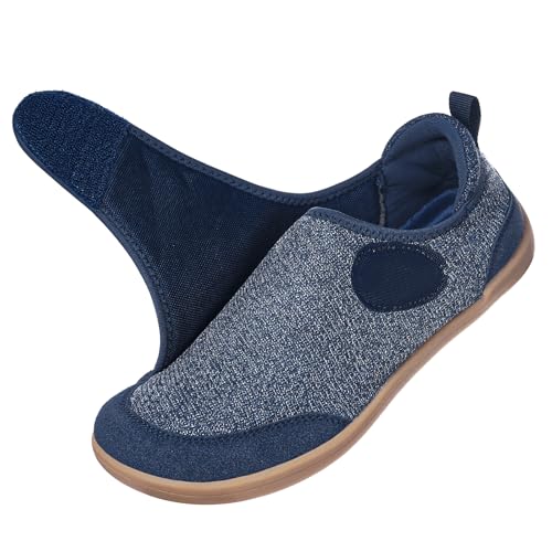 Image of Sisttke Diabetic Shoes for Men Extra Wide Width Adjustable Swollen Feet Orthopedic Shoes Arch Support Barefoot Diabetic Slippers for Edema Elderly Arthritis Indoor Outdoor