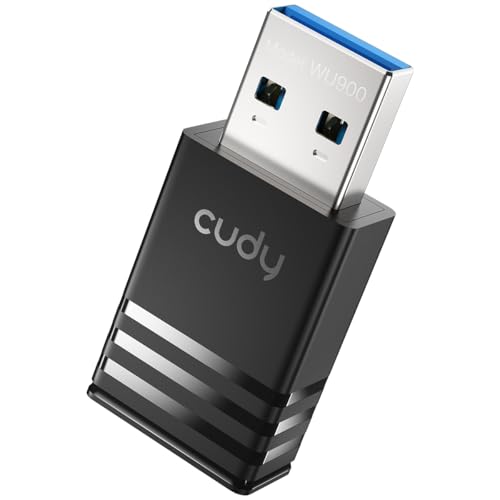 Cudy AX900 Adaptateur WiFi 6 USB WU900, dongle sans fil double bande 600 Mbps + 286 Mbps, design nano compact, jeu à faible latence, MU-MIMO, OFDMA, Windows...