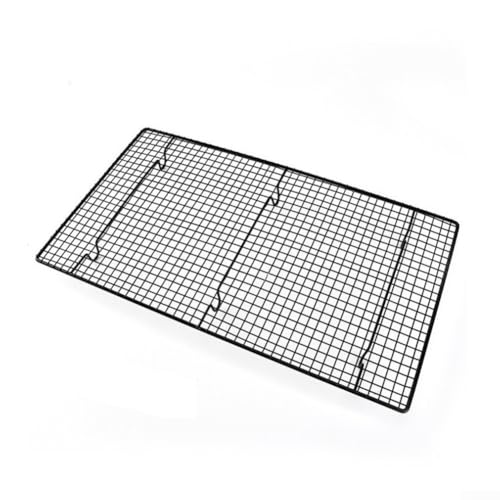 Estante de enfriamiento para pasteles, estante de alambre grande de acero inoxidable para asar, asar, cocinar y secar para pasteles, pizzas, carne, horno tostador (46 x 26 cm)