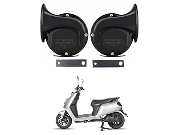 AYW Universal Windtone Jalwa Horn (2 and 4 wheelers), Black color, Heavy plastic body, Set of 2 For Joy-E-Bike-Glob