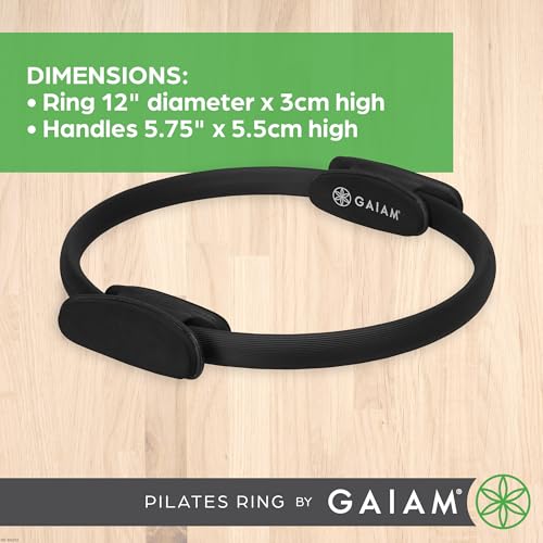 Image of Gaiam Pilates Ring Fitness Circle, Toning Arms, Legs & Core | 15 inch Magic Circle | Foam Padded Handles | Lightweight & Flexible | Home & Studio | Includes Exercise Guide