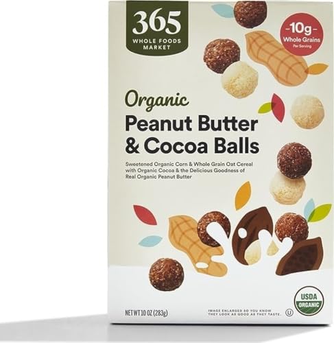 365 by Whole Foods Market, Organic Peanut Butter & Cocoa Balls Cereal, 10 Ounce