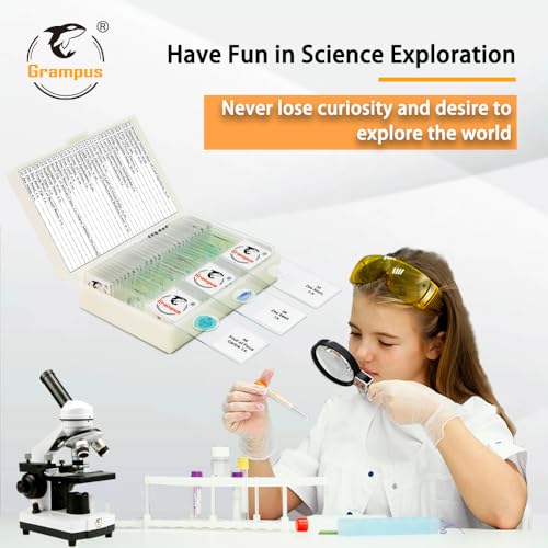 Image of 30 Prepared Microscope Slides with Specimens for Kids Students - Plants, for Biological Science Lab, Children's Science Education, Homeschooling Use