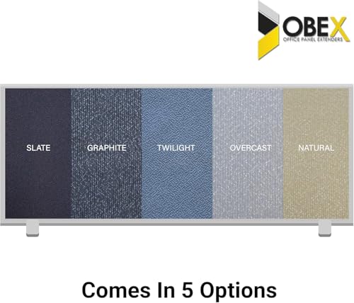 OBEX Acoustical Cubicle Privacy Screen Extender Desk Panel & Office Divider, Add Separation & Block Noise, 12" x 30", Overcast miniatura 5