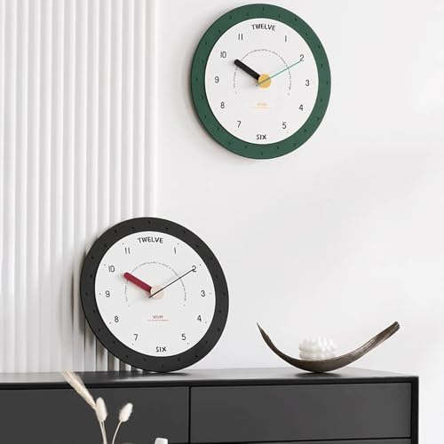 Horloge murale de maison à la mode style épuré pendule verte