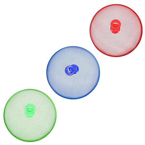3pcs Round Metal Mesh Food Cover Mesh Screen Food Cover Tents Umbrella Reusable Food Cover Net Keep Out 28cm