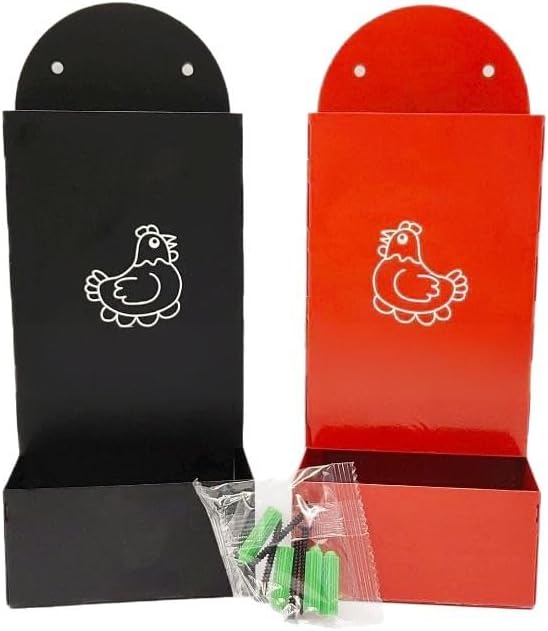 Poultry Feeder with Automatic and Wall Moutned Design Iron Chicken Grit Oysters Shell Feeder for Chick and Small Bird Poultry Feeding Dispenser