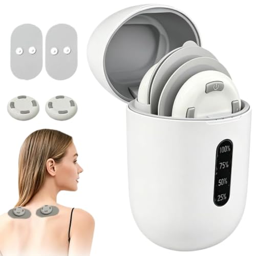 Orplru Relivex Muscle Stimulator Adaptive Correction System Massager for Home Office Gym Travel Portable (White)