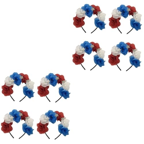 Cerceaux élastiques cheveux roses rouge blanc bleu pour bandeau de fête