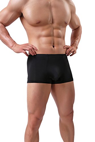 NEIKU Men's Breathable Underwear Ice Silk Boxer Briefs Sexy Low Rise Trunks4