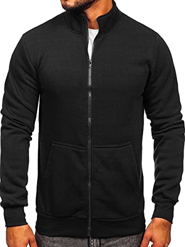 Men's Track Jackets Black Lightweight Sweatshirts Full Zip Up Mock Neck Long Sleeve Tops with Pocket3