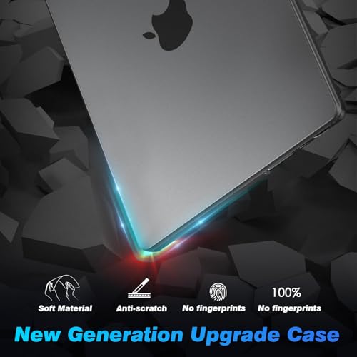 Image of EooCoo Case Compatible for MacBook Pro 14 inch M5 2026 2025-2021 M4 M3 M2 M1,A3427 A3426 A3434 A3112 A3185 A3401 A2918 A2992 A2779 A2442 Pro /Max Chip,Ultra-Thin Translucent Hard Shell Cover-Space Gray